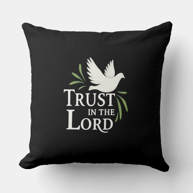 Trust in the Lord White Dove Christian Flat Cards Kudde (Framsida)