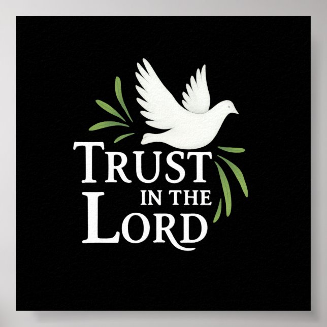 Trust in the Lord White Dove Christian Flat Cards Poster (Framsidan)