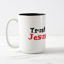 Trust Jesus Christian Quote Två-Tonad Mugg