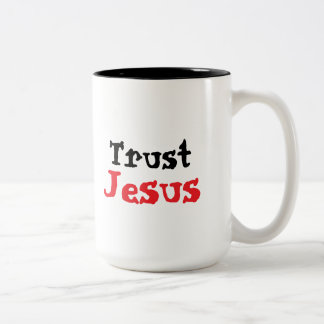 Trust Jesus Christian Quote Två-Tonad Mugg