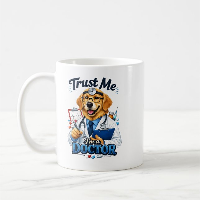 Trust Me I’m a Dogtor Funny Dog Doctor Kaffemugg (Vänster)