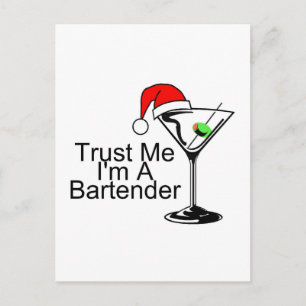 Trust Me Im A Bartender Martini Vykort