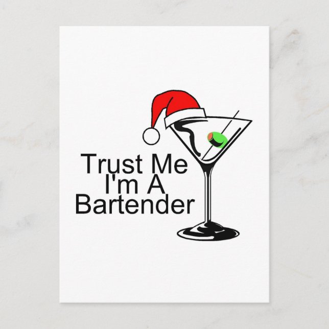 Trust Me Im A Bartender Martini Vykort (Framsida)