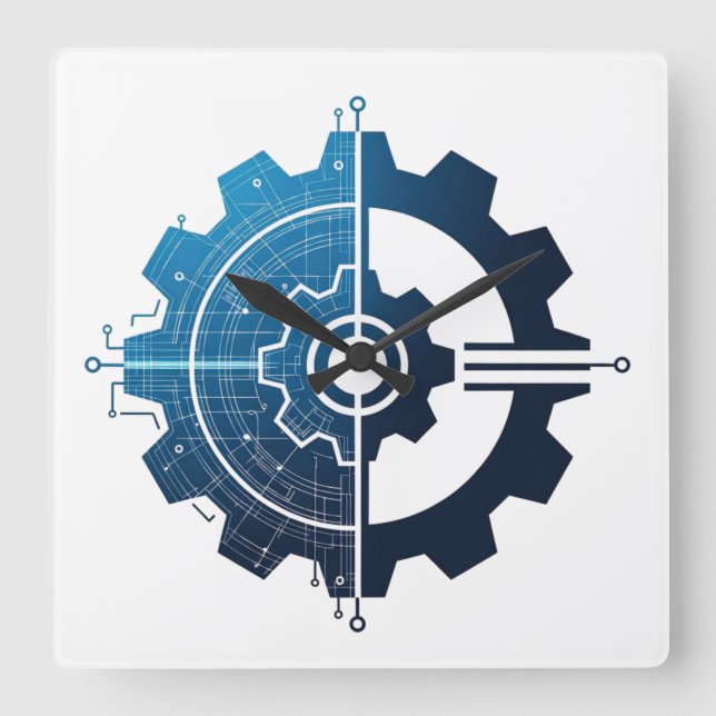 Trust Me, I'm an Engineer – Engineering Wall Clock Fyrkantig Klocka (Framsida)