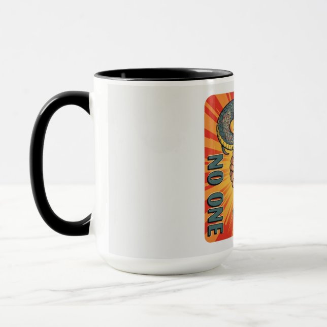 "Trust No One - Retro Snake Handskakning Art | Mugg (Vänster)