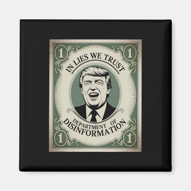 “trust Nobody” - Trump Nknote Parody 2  Magnet (Framsidan)