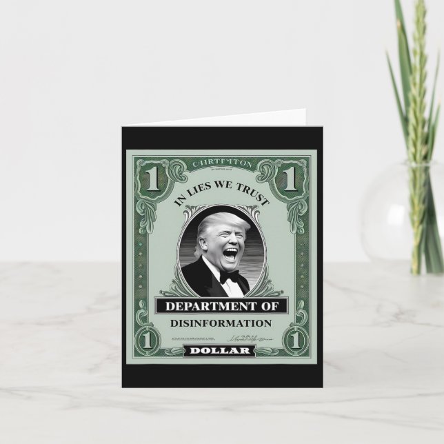 "trust none" - Trump Banknote 1 Kort (Framsida)