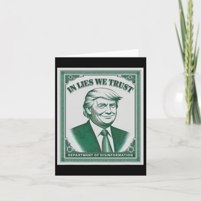 "trust none" - Trump Banknote parody 2 Kort (Framsida)