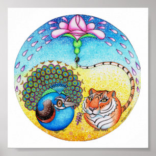 "Trust" Peacock and Tiger Poster