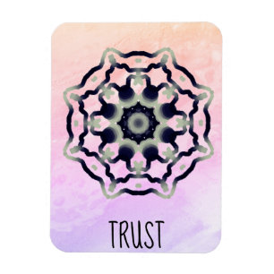 *~* "TRUST" Rosa Black Grått Mandala Heart Chakra Magnet
