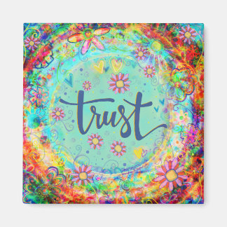 Trust Söt Blommigt Colorful Inspiritivity Magnet