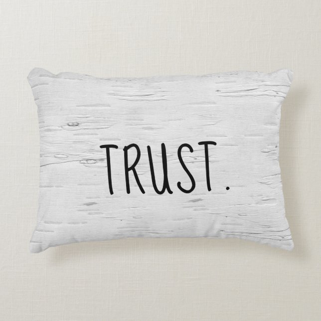TRUST Text på Björkträd Accentkudde Prydnadskudde (Framsidan)