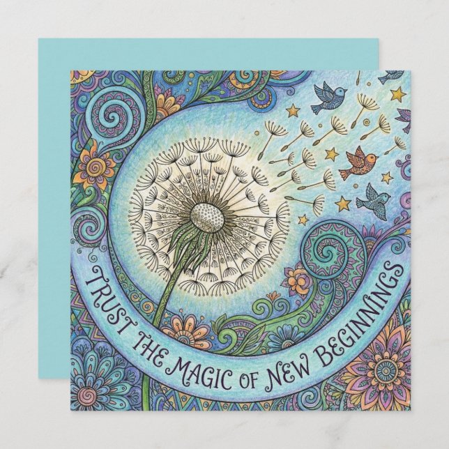 Trust The Magic of New Beginnings Card Julkort (Fram/baksida)