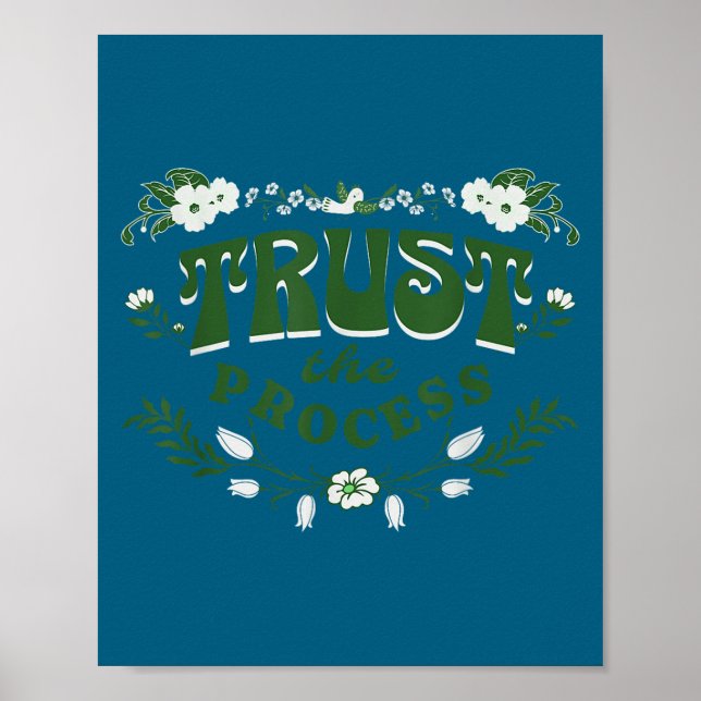 Trust The Process, Feminine Floral Sitive Motivati Poster (Framsidan)