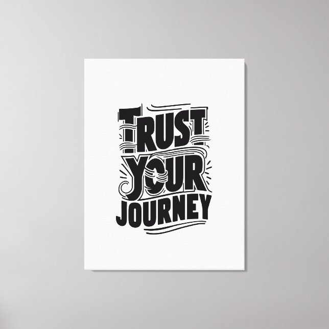 Trust Your Journey Vertical Typography Art Canvastryck (Framsida)