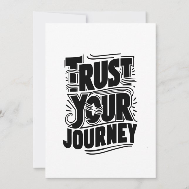 Trust Your Journey Vertical Typography Art Julkort (Framsida)