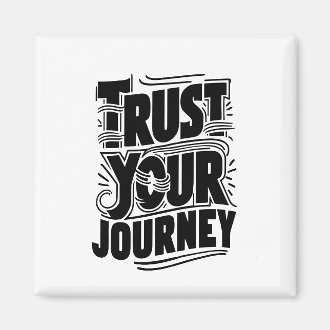 Trust Your Journey Vertical Typography Art Magnet (Framsidan)