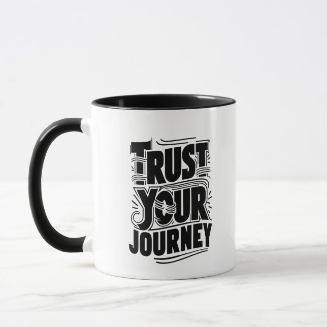 Trust Your Journey Vertical Typography Art Mugg (Vänster)