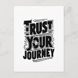 Trust Your Journey Vertical Typography Art Vykort