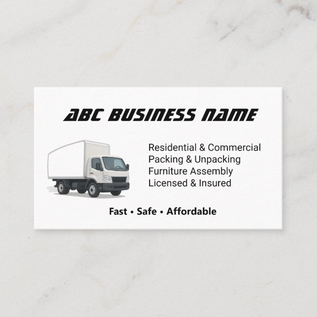 Trusted Movers Flytta Company Visitkort (Framsida)