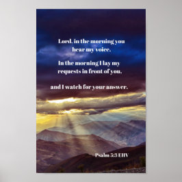 Trusting God Bible Verse Psalm 5 Poster