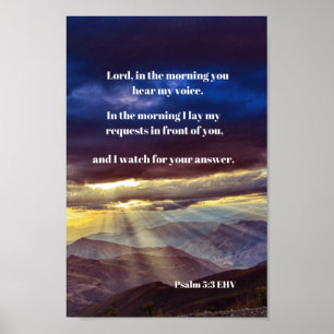 Trusting God Bible Verse Psalm 5 Poster