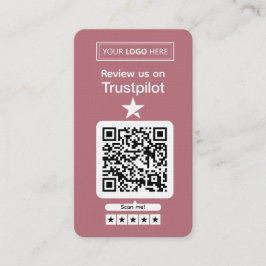 Trustpilot Omdömesförfrågan med Skannbar QR-kod Visitkort