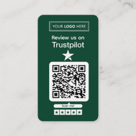Trustpilot Omdömesförfrågan med Skannbar QR-kod Visitkort