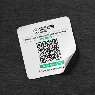 Trustpilot Recensions QR-kod Betygsätt Min Företag Fyrkantigt Klistermärke