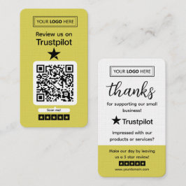 Trustpilot Recensionsförfrågan med Skannbar QR-kod Visitkort