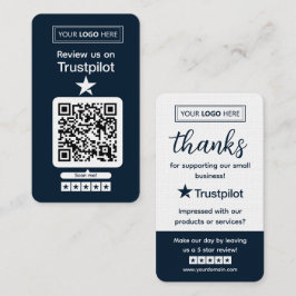 Trustpilot Recensionsförfrågan med Skannbar QR-kod Visitkort