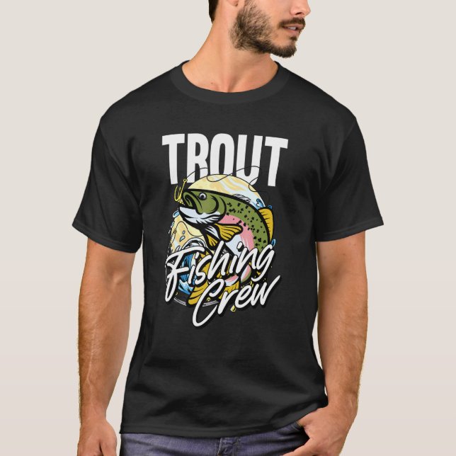 Trut Fisherman Rod Krok Trout Fishi T Shirt (Framsida)