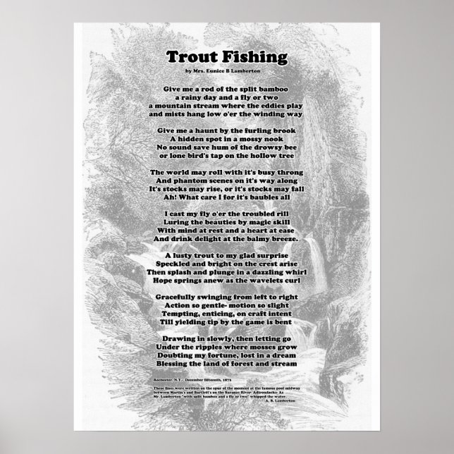 Trut Fishing Dikt Poster (Framsidan)