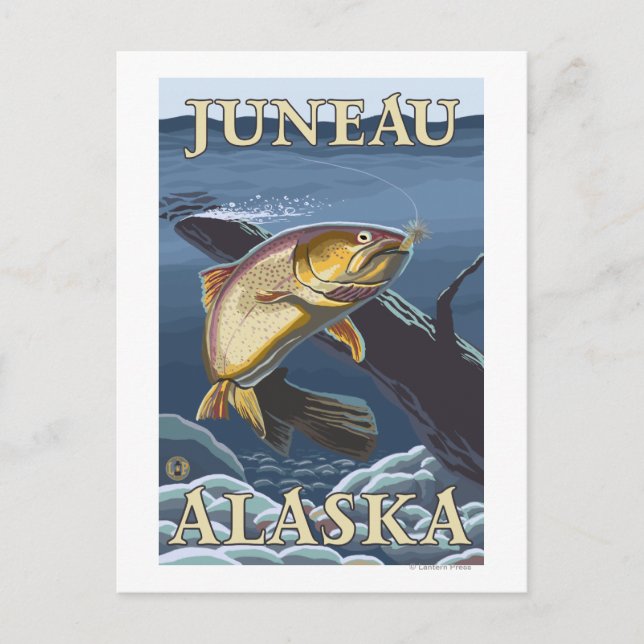 Trut Fishing Kor-Section - Juneau, Alaska Vykort (Framsida)