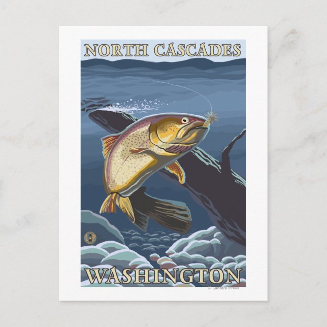 Trut Fishing Kor-Section - North Cascades Vykort (Framsida)
