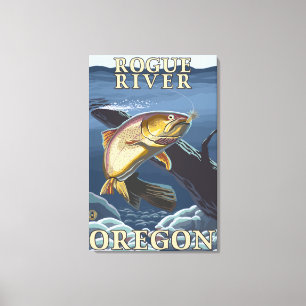Trut Fishing Kor-Section - Rogue River Canvastryck