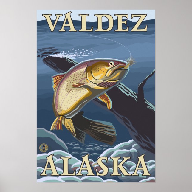 Trut Fishing Kor-Section - Valdez, Alaska Poster (Framsidan)