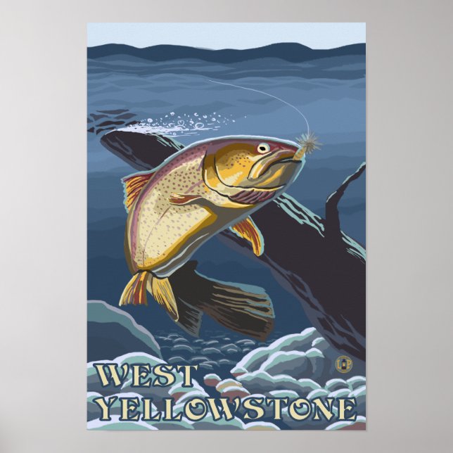 Trut Fishing Kor-Section - Väster Yellowstone Poster (Framsidan)