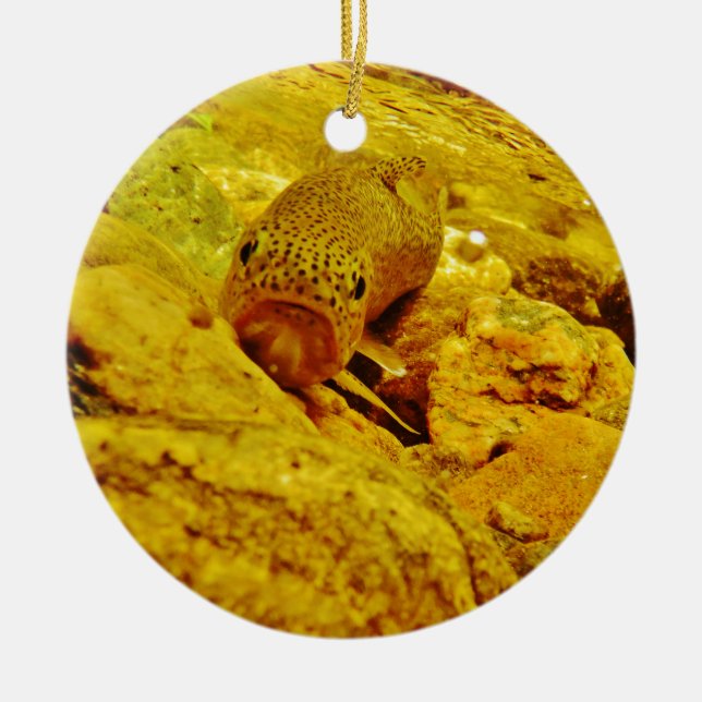 Trut i ström julgransprydnad keramik (Framsidan)