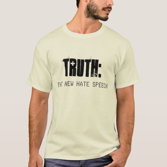 TRUTH är NY HATE TAL-Organic Manar T-shirt (Framsida)