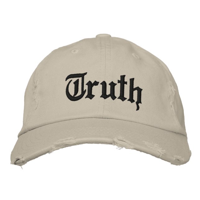 Truth Distress Chino Twill Cap Broderad Keps (Framsida)