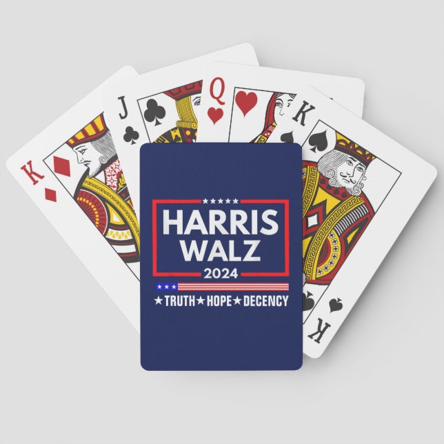 Truth Hope Decency Harris Walz 2024 Casinokort (Baksidan)