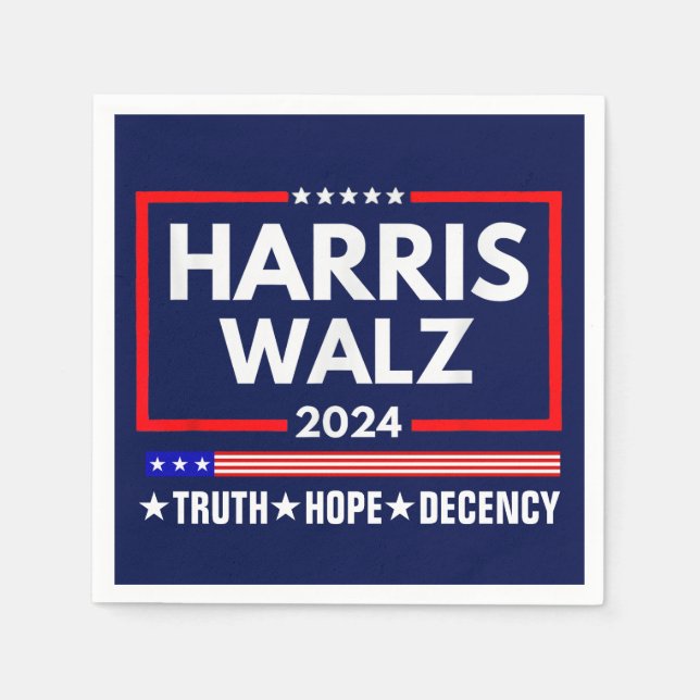 Truth Hope Decency Harris Walz 2024 Pappersservett (Framsidan)