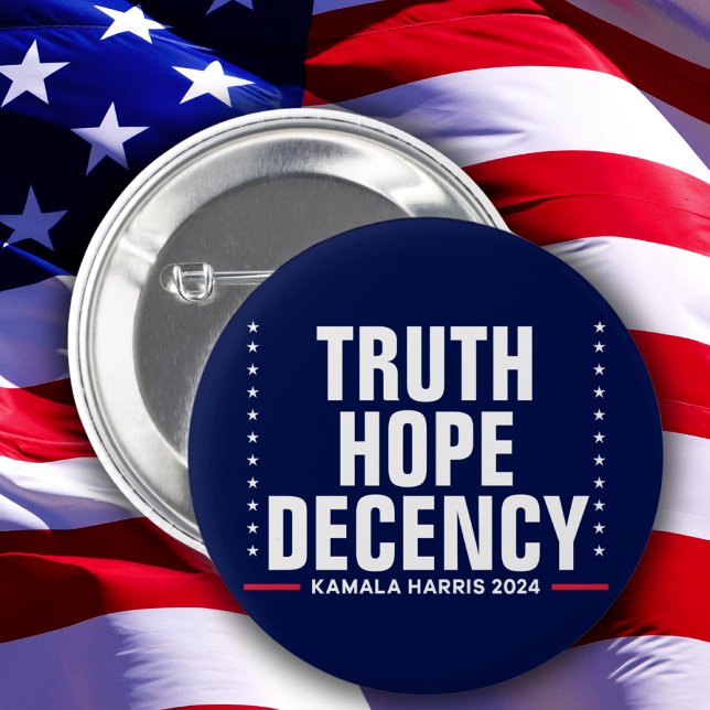 Truth Hope Decency | Harris Walz Blue Knapp (Skapare uppladdad)