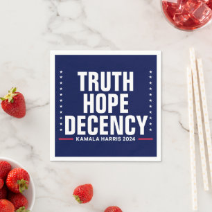 Truth Hope Decency Harris Walz Blue Pappersservett