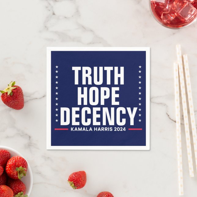 Truth Hope Decency | Harris Walz Blue Pappersservett (Insitu)