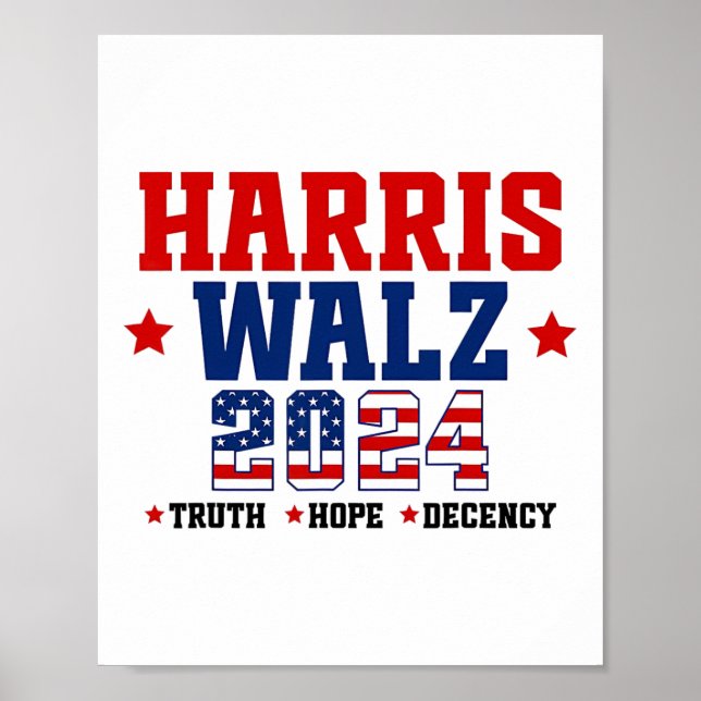 Truth Hope Decency Harris Wheimer Waltz 2024 Val Poster (Framsidan)
