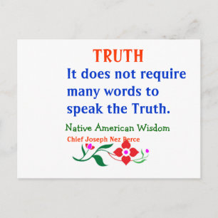 TRUTH: Indian Ord i Wisdom Vykort