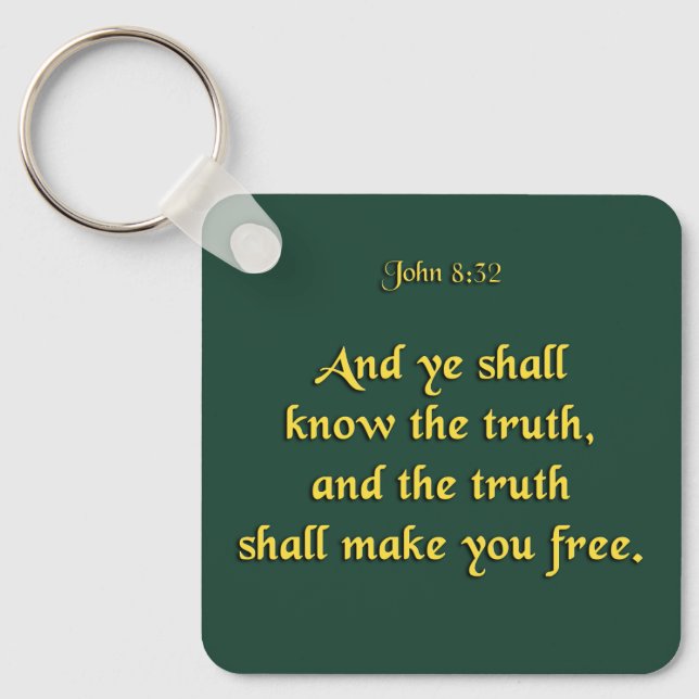 Truth Keychain - John 8:32 Nyckelring (Framsida)