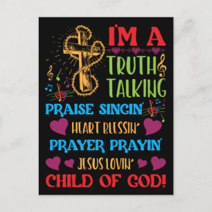 Truth Pising Blating Pray Child of Gud Christian Vykort